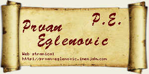 Prvan Eglenović vizit kartica